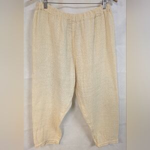 Angelheart Designs Flax Linen Cream Cropped Pants